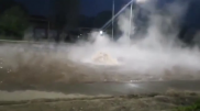Порыв трубопровода в Алматы сняли на видео