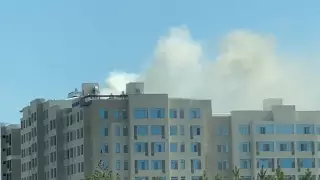 Дымящийся ЖК сняли на видео в Нур-Султане