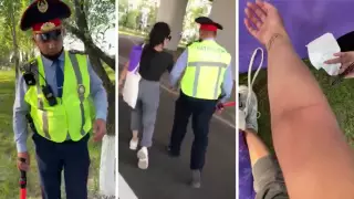 "Вежливо попросил" - полиция о видео с попыткой задержания астанчанки