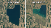 Фото до и после наводнения в Мактаарале показало NASA