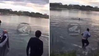 Спасение тонущего карагандинца попало на видео