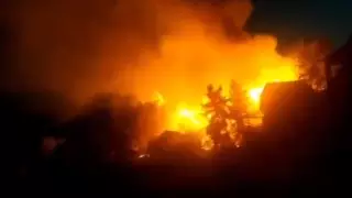 Крупный пожар произошел на базе отдыха в ВКО