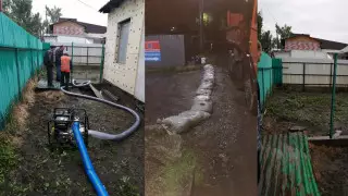 В Алматы из-за дождя затопило дворы