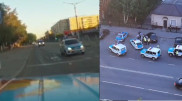 Задержание лихача у здания КНБ попало на видео в Павлодаре