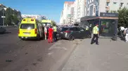 Водитель Kia врезался в остановку в Нур-Султане
