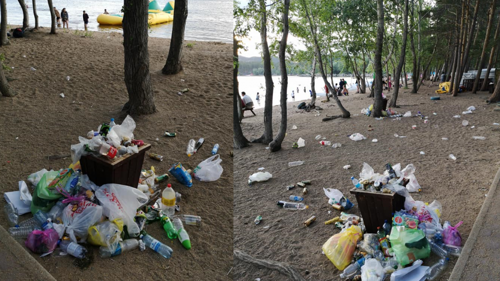 Казахстанцы пожаловались на горы мусора на пляже в Боровом