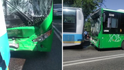 Девять пассажиров пострадали в ДТП с автобусами в Алматы