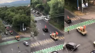 В Алматы прошел свой мини-парад в честь Победы