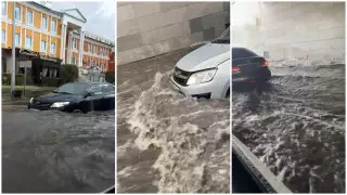 Несколько улиц затопило в Нур-Султане из-за сильного дождя