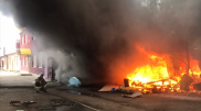Пожар произошел на рынке "Алтын Орда" под Алматы