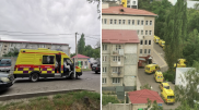 Очередь из машин скорой помощи сняли на видео в Алматы