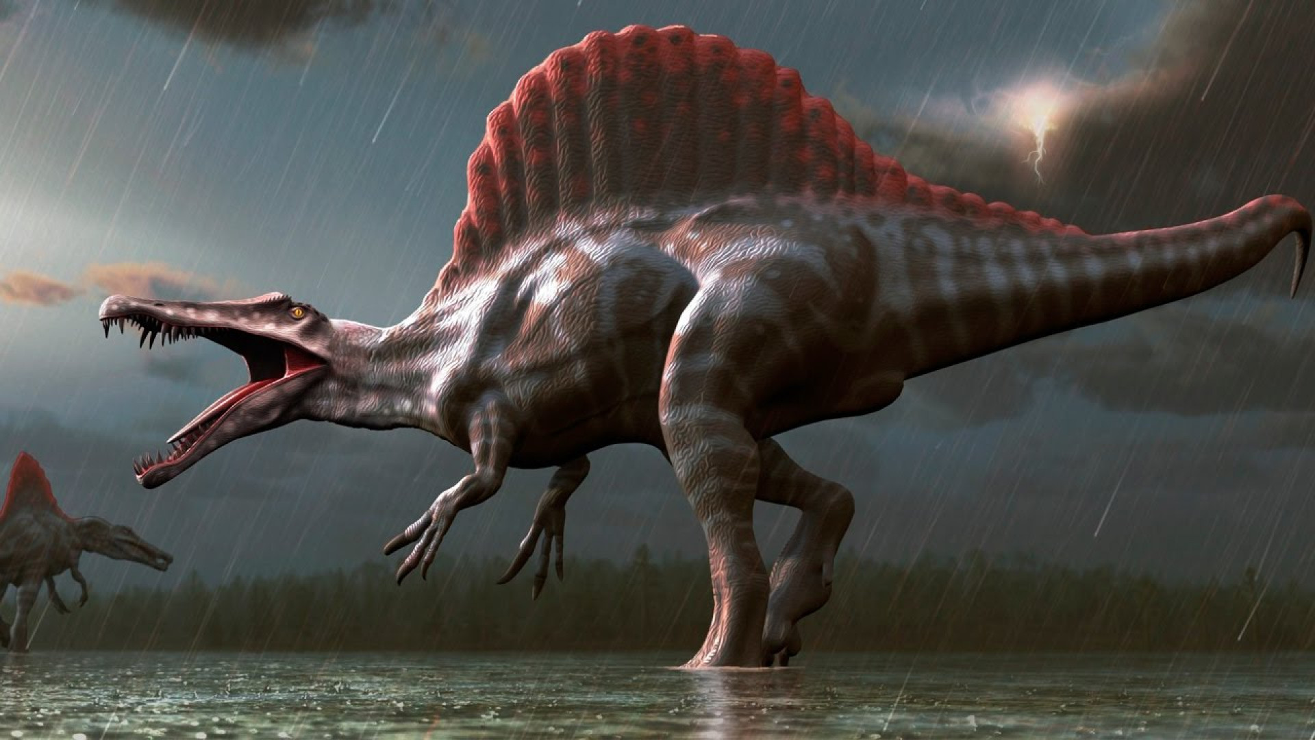 Какой динозавр сильнее. Спинозавр мир Юрского периода 3. Динозавр Спинозавр. Самый большой динозавр хищник Юрского периода. Спинозавр хищник.