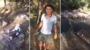 Два друга убрали чужой мусор на речке в Каскелене