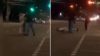 "Нокаут на дороге" сняли на видео в Алматы