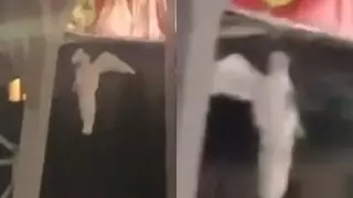 "Повешенный" над дорогой ангел испугал алматинцев