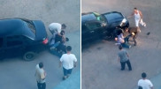Драка мужчин попала на видео в Темиртау