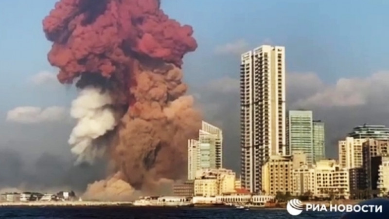 Взрыв в Бейруте. Скриншот видео. РИА Новости