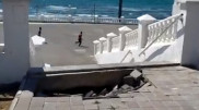 Жители Актау сняли на видео последствия проливного дождя