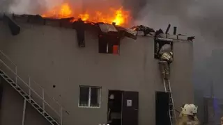 Здание горело в Алматы