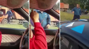 Ударил ломом по стеклу: дорожный конфликт сняли на видео в Нур-Султане
