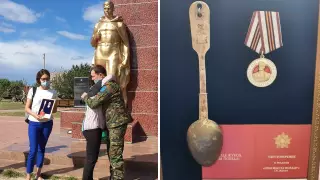 Походную ложку солдата ВОВ передали родным в Павлодаре