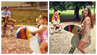 "Вернулись в прошлое". Брат и сестра воссоздали детские фото на 70-летие мамы