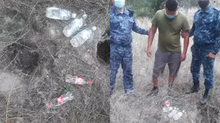 Мужчина пытался перебросить бутылки с жидкостью на территорию колонии