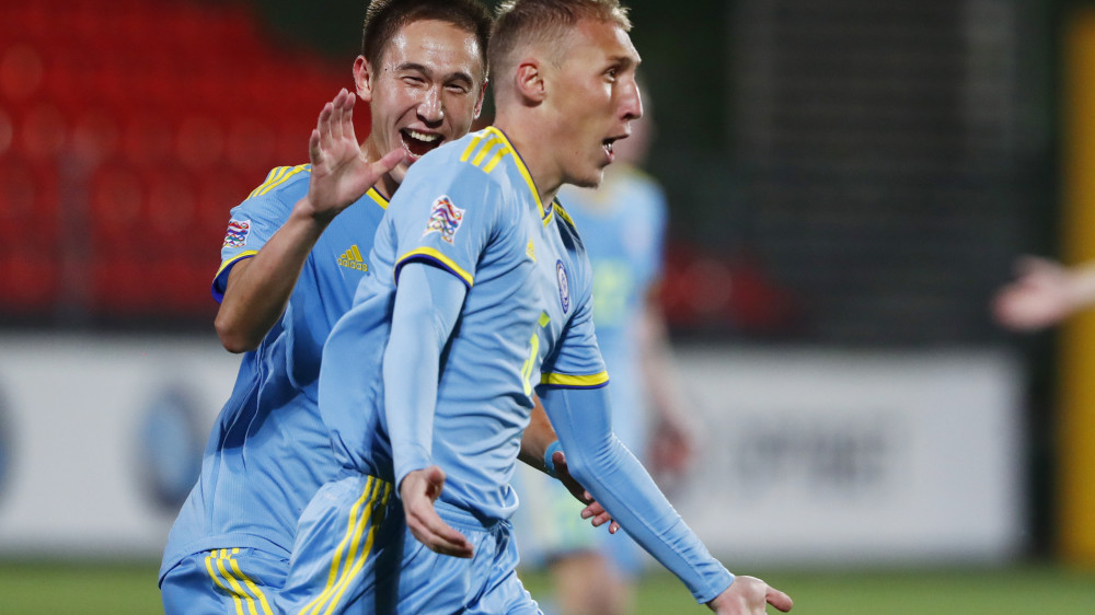 Сборная Казахстана по футболу одержала победу в первом матче Лиги наций