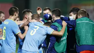 Сборная Казахстана по футболу одержала победу в первом матче Лиги наций