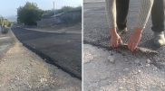 "Асфальт-ковер". Еще в одном поселке дорожное покрытие можно поднять руками