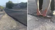 "Асфальт-ковер". Еще в одном поселке дорожное покрытие можно поднять руками