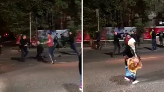 "Бабушка в шоке" - видео массовой драки в Алматы обсуждают в Сети