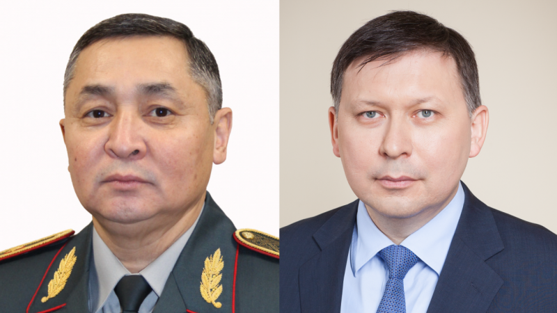 Мухамеджан Таласов (слева), Дарын Туяков (справа). Фото: jscsto.odkb-csto.org, Валерий Аяпов