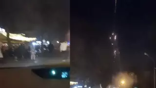 Ночной салют устроили неизвестные перед кафе в Алматы