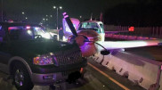 Самолет столкнулся с авто после экстренной посадки на трассу