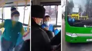 "Автобус айдаймын ба, жолаушыларға қараймын ба?". Шымкентте полицей мен жүргізушінің дауы видеоға түсірілді