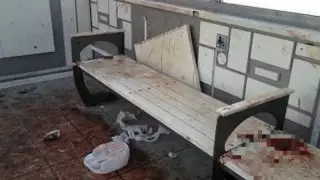 Жителей Усть-Каменогорска испугала окровавленная остановка