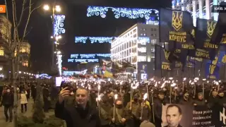 В Киеве националисты устроили факельный марш в честь Бандеры