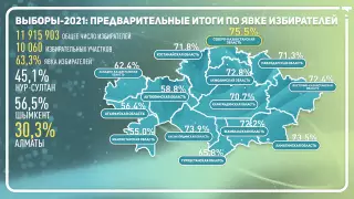 Предварительные итоги явки на выборы в Казахстане - 63,3 процента