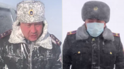 Полицейский "повторил" видео покрытого инеем полковника в Карагандинской области