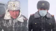 Полицейский "повторил" видео покрытого инеем полковника в Карагандинской области