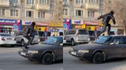 Пробежавшего по машине пранкера задержали в Капшагае
