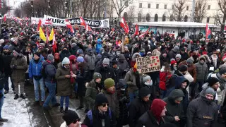 Тысячи людей в Вене вышли на митинг против карантина
