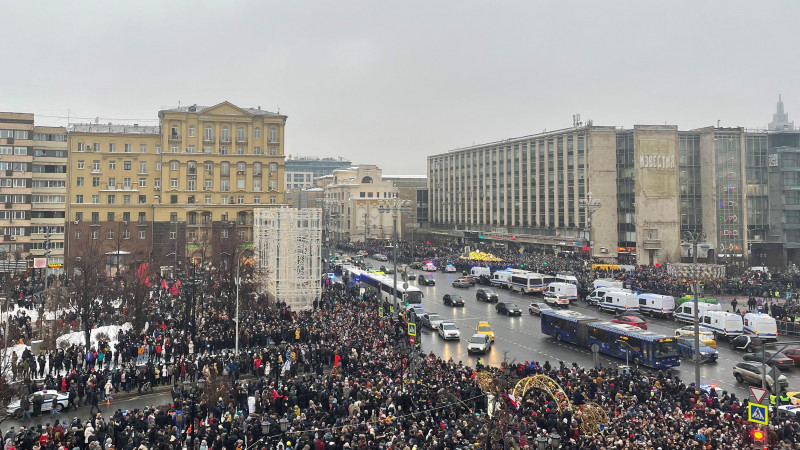 Участники массовых митингов в поддержку Алексея Навального в Москве. © Reuters