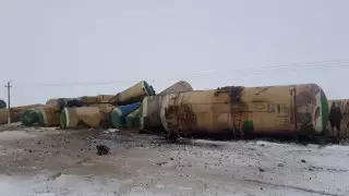 22 цистерны сошли с рельсов в Актюбинской области