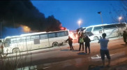 5 пассажирских автобусов сгорели на месторождении Тенгиз