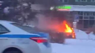 Автомобиль горел в Нур-Султане