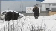 Погоню медведя за мужчиной сняли на видео в городе России
