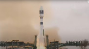 Появилось видео старта "Союза" с космодрома Байконур