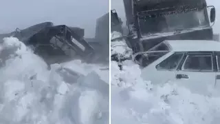 Массовая авария под Павлодаром попала на видео